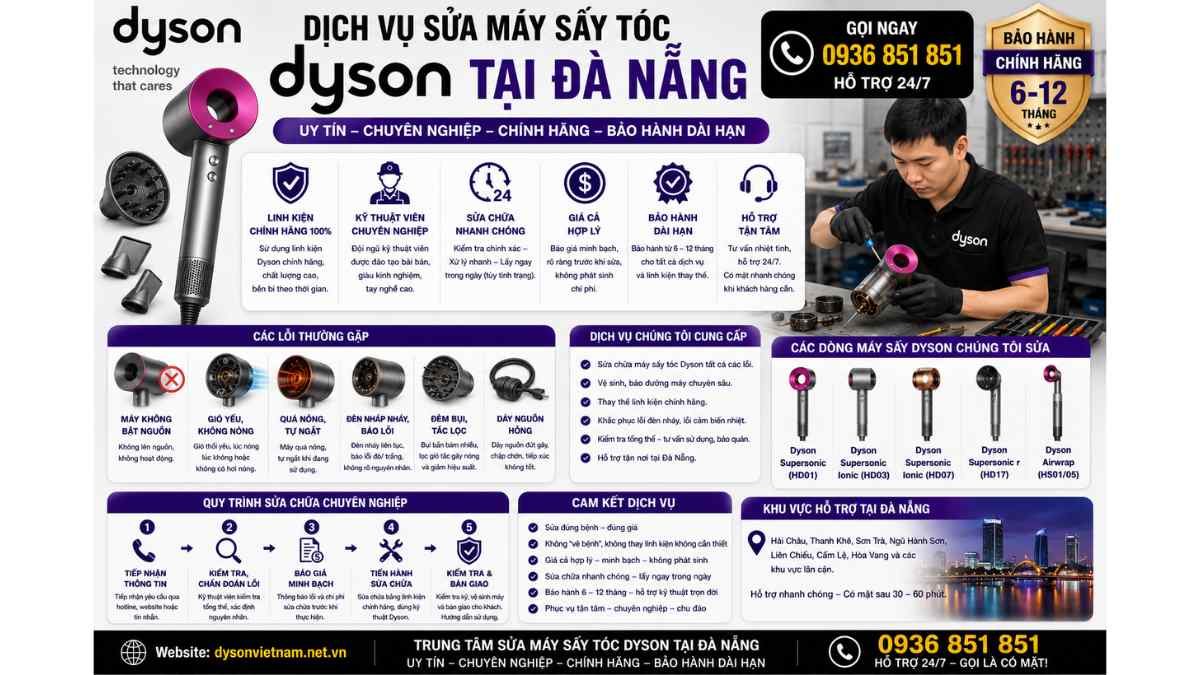 Dịch Vụ Sửa Máy Sấy Tóc Dyson Tại Đà Nẵng