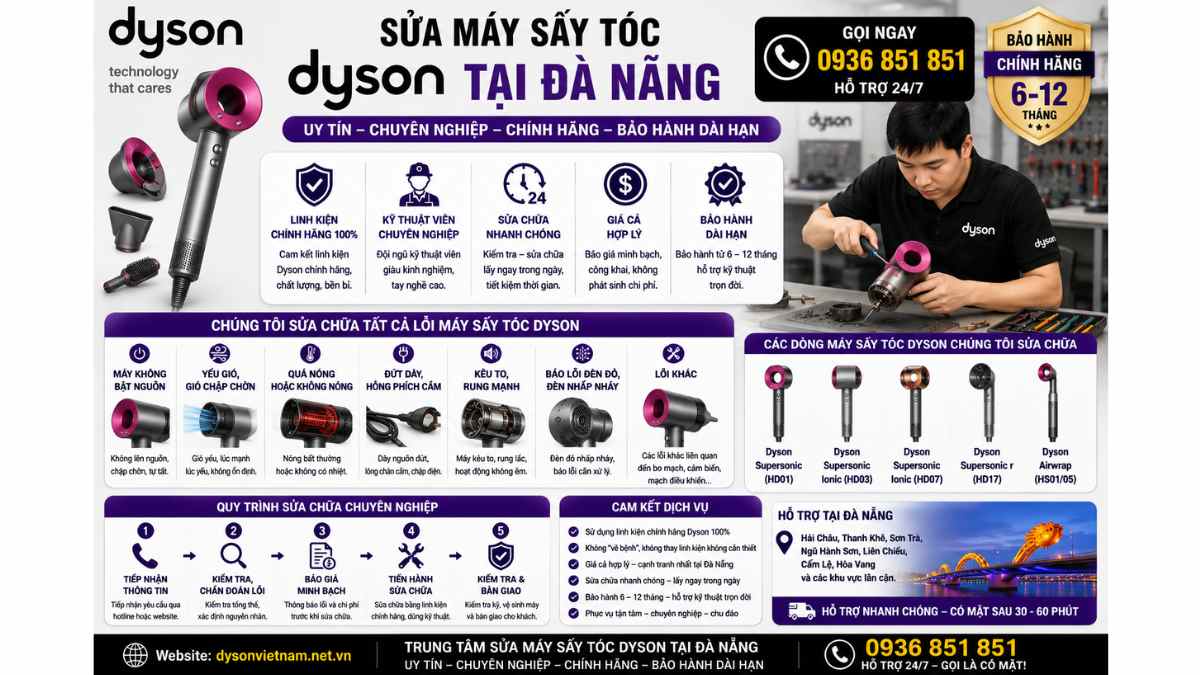 Sửa Máy Sấy Tóc Dyson Tại Đà Nẵng Uy Tín, Chuyên Nghiệp | 0936 851 851