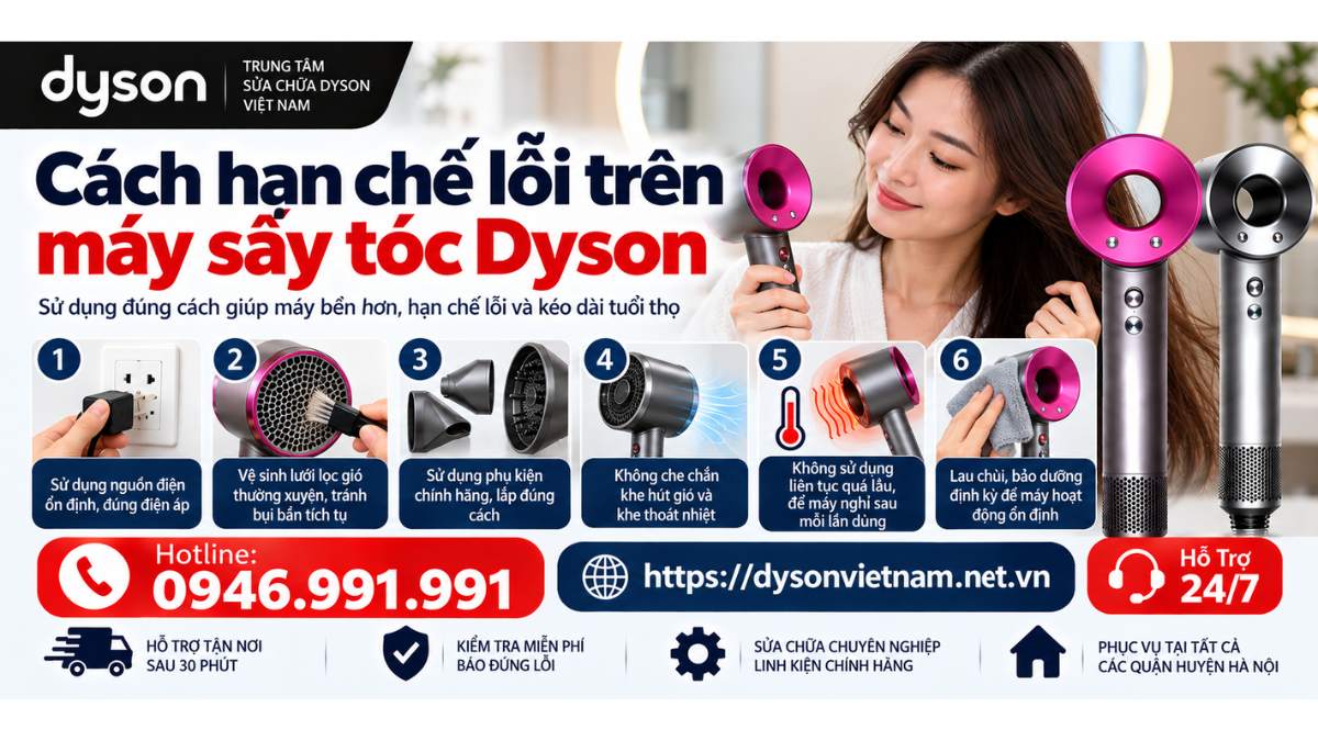 Cách hạn chế lỗi trên máy sấy tóc Dyson Hotline: 0946.991.991  https://dysonvietnam.net.vn