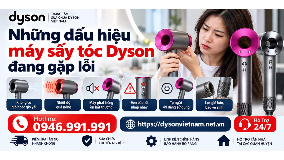 Những dấu hiệu máy sấy tóc Dyson đang gặp lỗi Hotline: 0946.991.991 https://dysonvietnam.net.vn